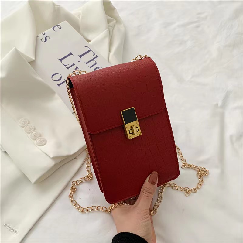 Tas Selempang Wanita / Tas HandPhone Wanita Fashion PU Leather Casual Terbaru Murah