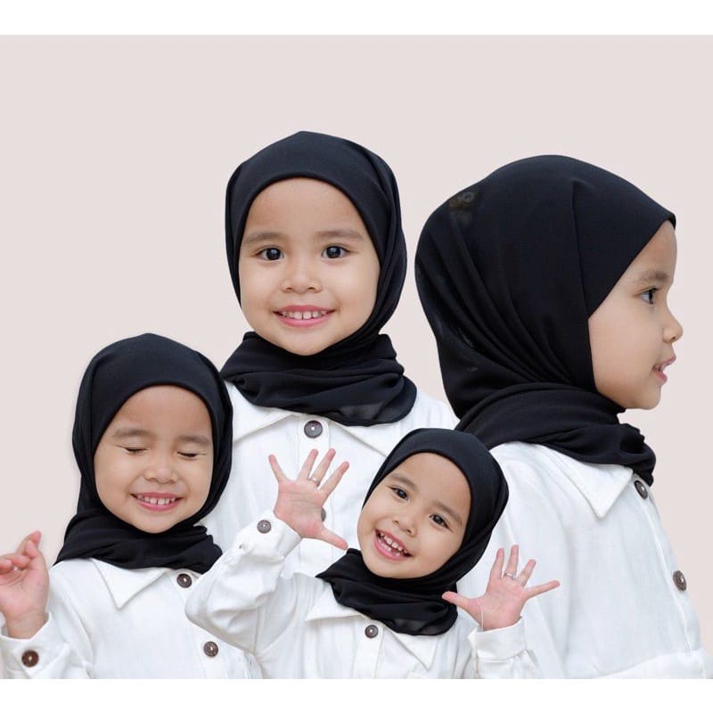 Pasmina Inner Anak Ceruty Babydoll/Pashmina Instan inner Anak/kerudung pastan Anak