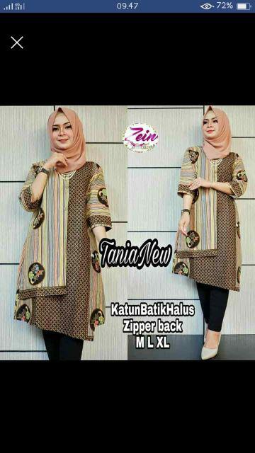 Dress Batik Tunik Tania New Size M, L, Xl