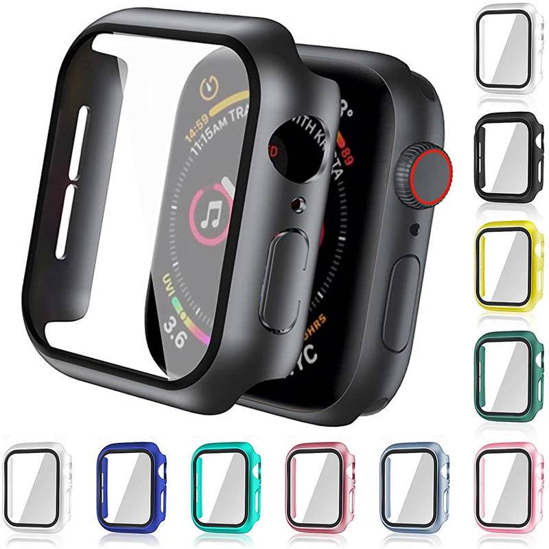 Casing Pelindung Apple Watch 7 6 5 Se 45mm 44mm 41mm 40mm Bumper Screen Protector Untuk Iwatch Series 4 3 2 1 38mm 42mm