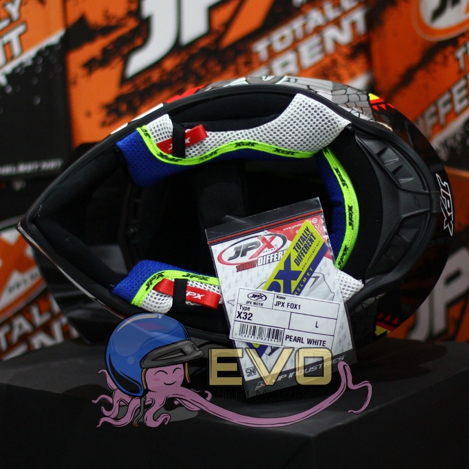 HELM JPX CROSS_FOX1 SERI X32 - PEARL WHITE + GOOGLE SNAIL (ONGKIR 2 KG) HELM JPX TERBARU