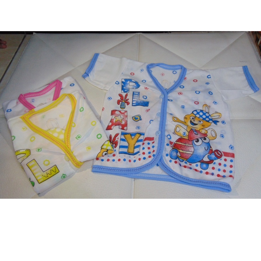 SS - 6 Pcs Baju Bayi Lengan Pendek / Atasan Baju Bayi Murah / Baju Bayi Grosir