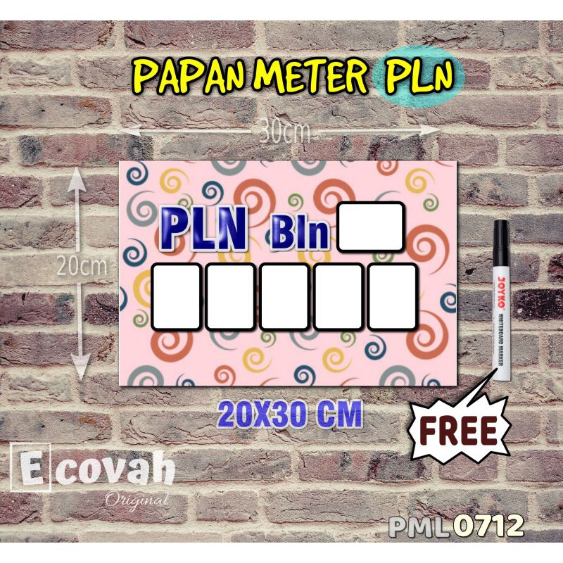 

Ecovah Papan Meter Listrik PLN PAM motif Unik - Pastel 12