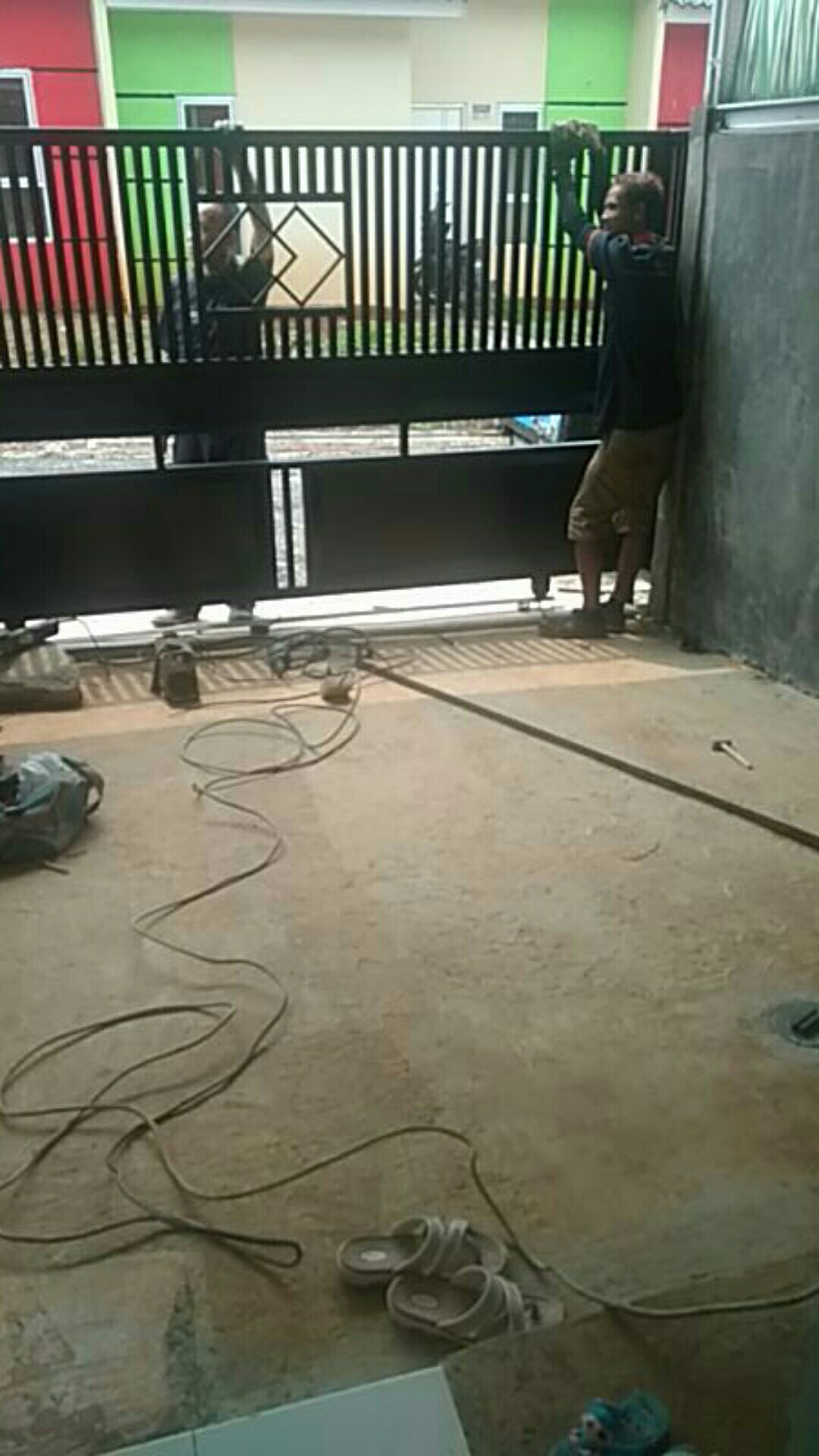 Pagar Besi Pagar Dorong Pintu Dorong
