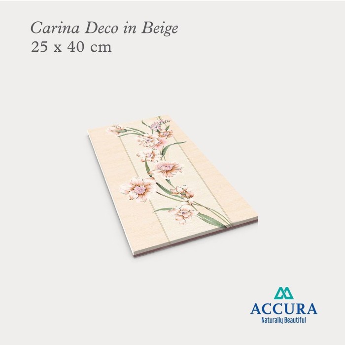 KERAMIK DINDING 25X40 CARINA DECO BEIGE GLOSSY - MULIA TILE