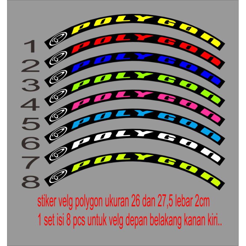 stiker decal velg rim sepeda MTB Polygon