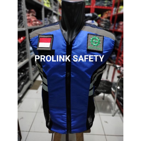 ROMPI SAFETY BIRU LOGO VELCRO COPOTAN PAKAI PEREKAT