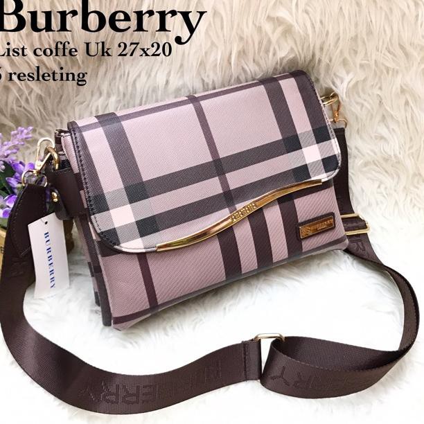 Produk Terbatas/ CLUTCH BURBERRY IMPORT BEHEL S BESI S TAS SELEMPANG WANITA ➨