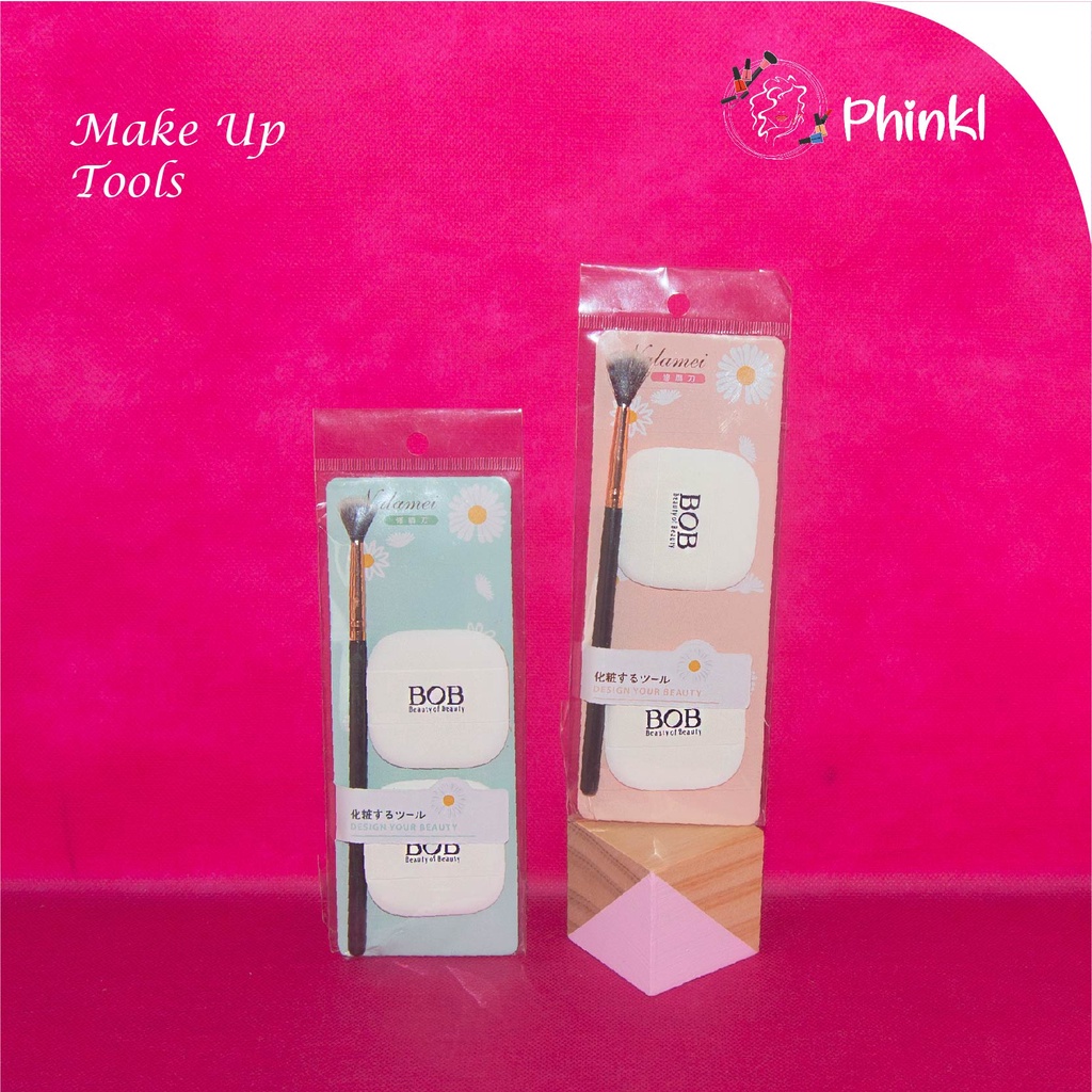 `ღ´ PHINKL `ღ´nalamei  spons cushion set brush sponge untuk aplikasi makeup bb cream alas bedak