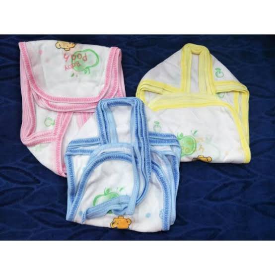 Popok Besar Putih / Popok Kain Bayi Murah/ 1 LUSIN Popok Tali Bayi kattun MOTIF