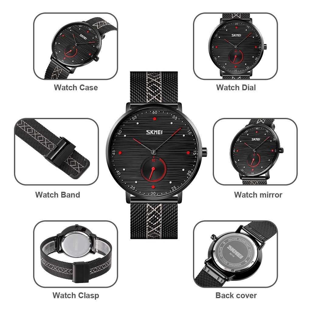 Jam Tangan Pria Analog Milanese Stainless Original SKMEI 9218CS-4