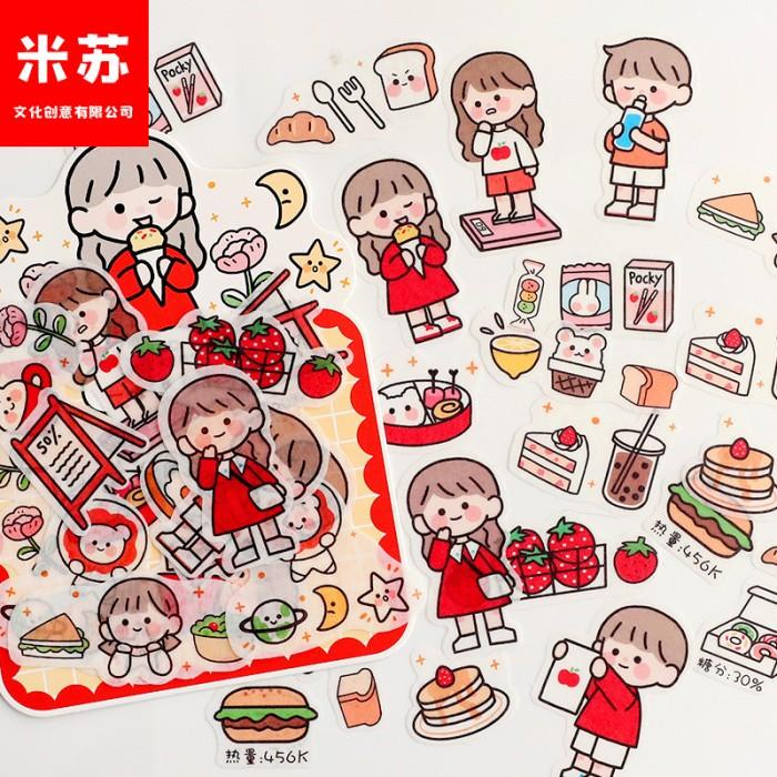 

Doodle Sticker Ins Karton Stiker Gadis Waterproof