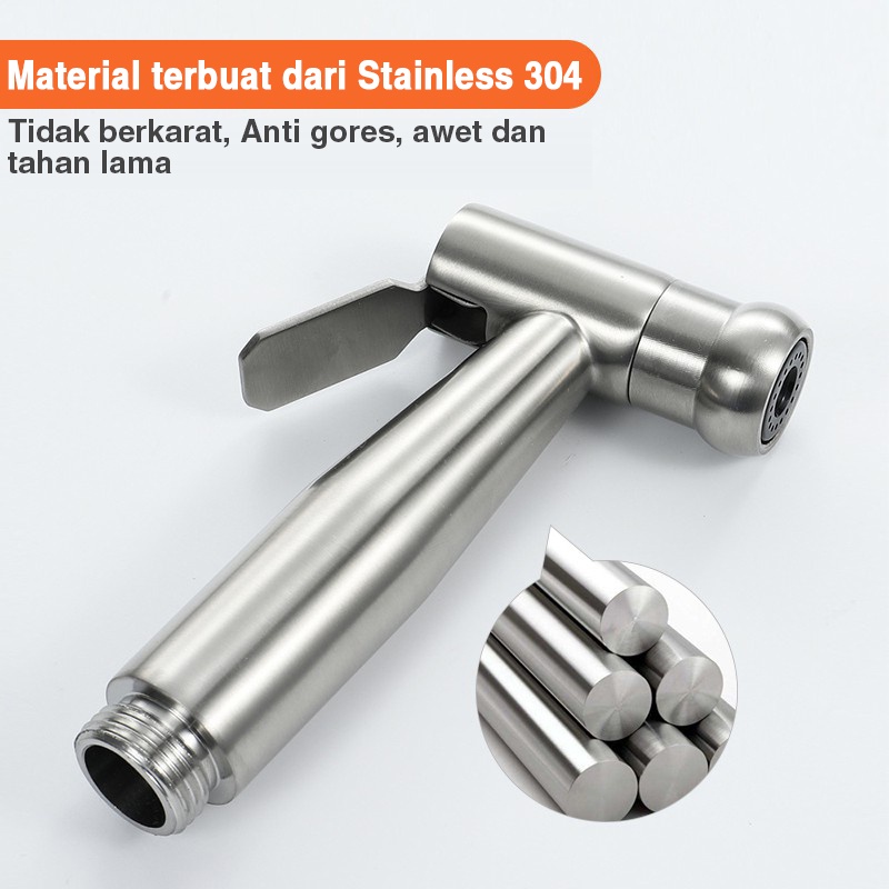 #TERMURAH!!! Jet Shower Closet Toilet Cebok TESON SS111/Semprotan Toilet Duduk SUS 304/Shower Jet Closet WC/Kepala Shower Jet Toilet/Bidet Jet Shower Toilet Closet Duduk/Kepala Semprotan Air WC/Semprot Sower Mandi Kloset Toilet/Kran Jet Washer Steel