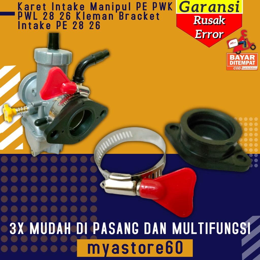Karet Intake Manipul Manipol PE PWK PWL 28 26 Kleman Keleman Bracket Intake Intek Intak PE 28 26 PE28 PE26
