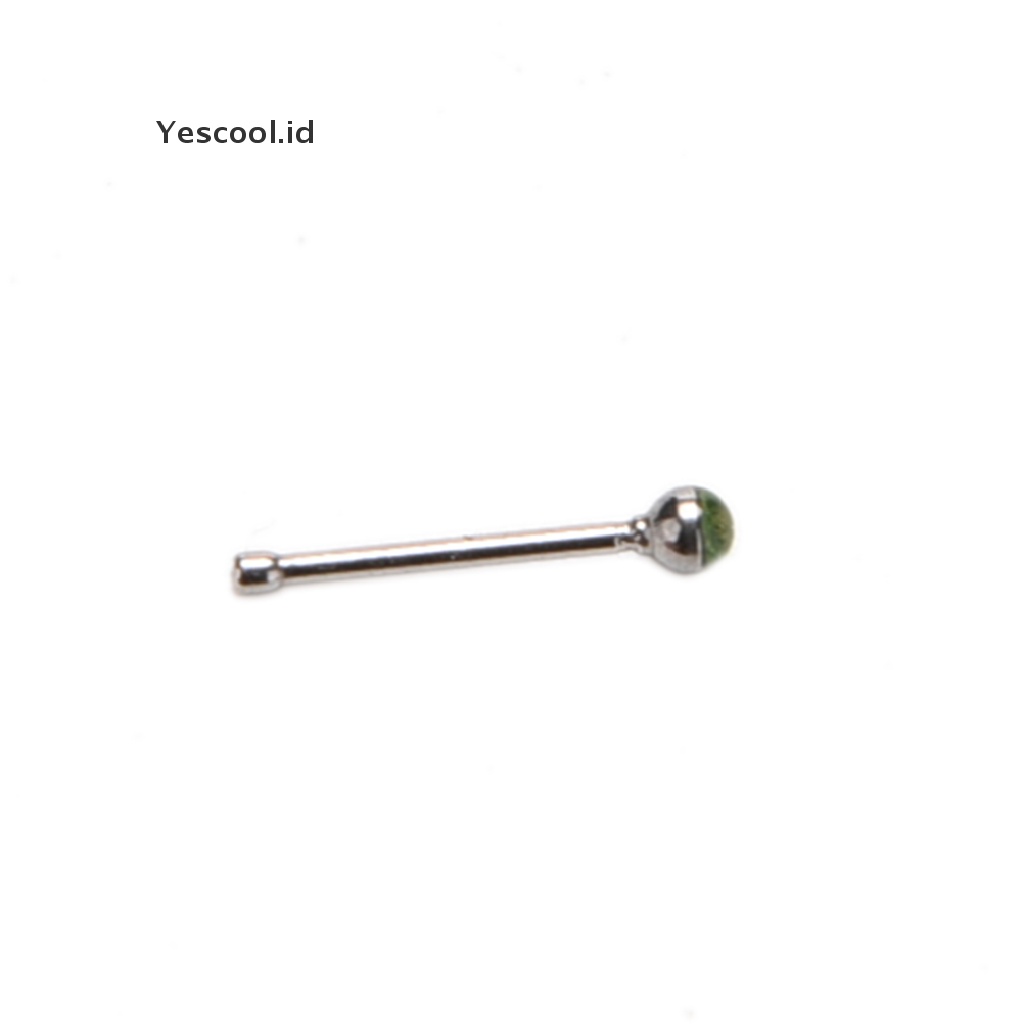 【Yescool】 Chic Crystal Rhinestone Nose Ring Bone Stud Surgical Steel Body Piercing Jewelry .