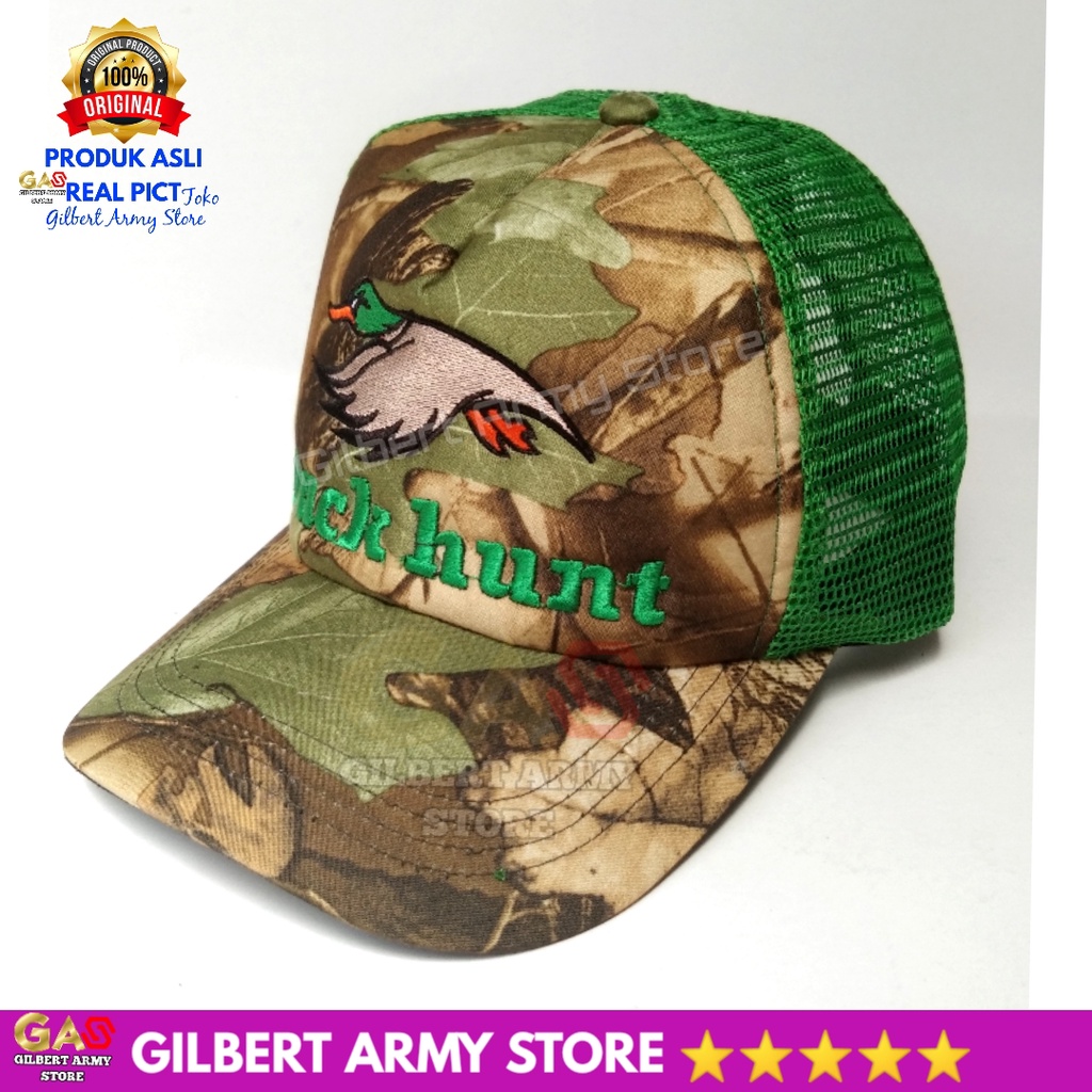 GILBERT ARMY STORE Topi Loreng Camo Perbakin Terbaru Logo Bordir Military Outdoor Camping Motif Daun Berburu Realtree Grosir Premium Murah