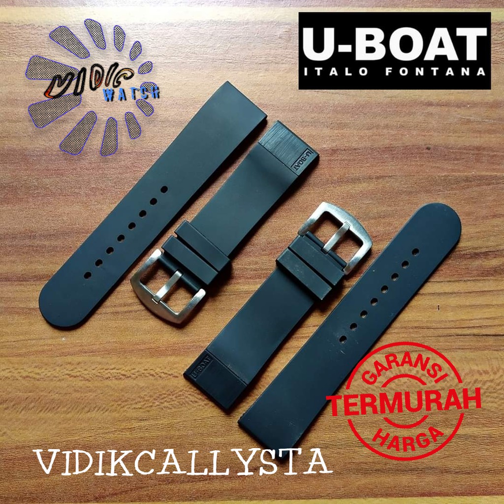 Strap Tali Jam Tangan Uboat Strap U boat Strap U-boat Rubber 24mm 24 mm