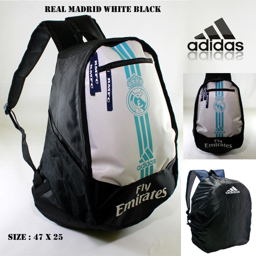 tas ransel real madrid putih hitam free raincover tas bola real madrid ransel tas bola real madrid