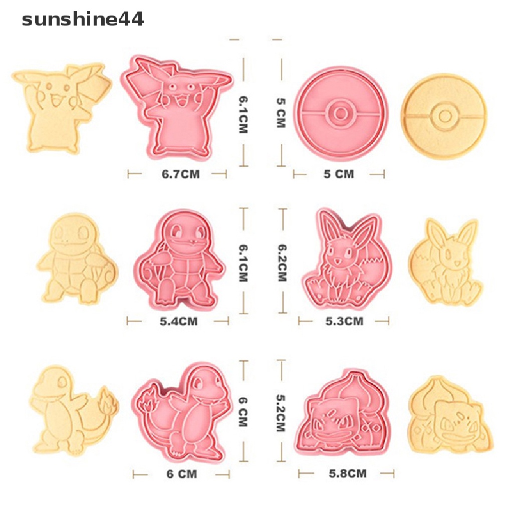 Sunshine 6 set Cetakan Biskuit / Kue Bentuk Kartun elf Bahan Plastik