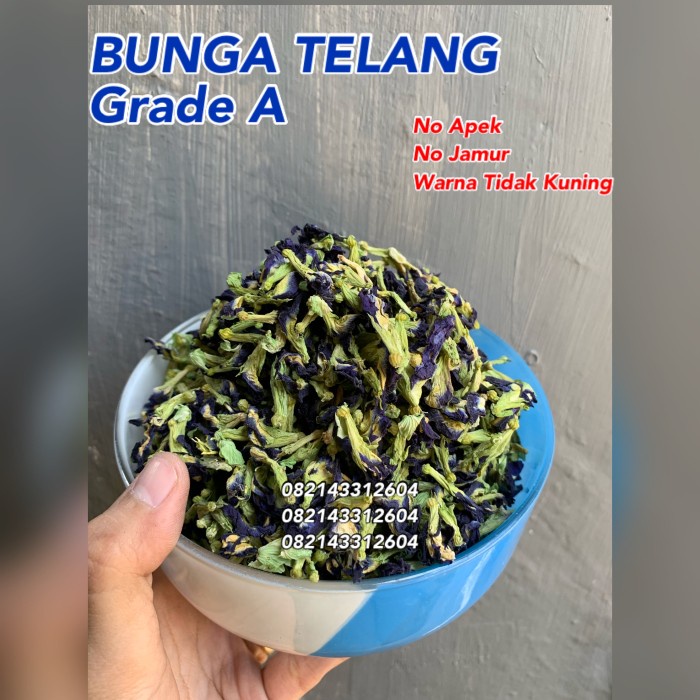 

BUNGA TELANG ORGANIK 250 Gr/Teh Telang Kering/Butterfly Pea/Bunga Biru (BERKUALITAS)