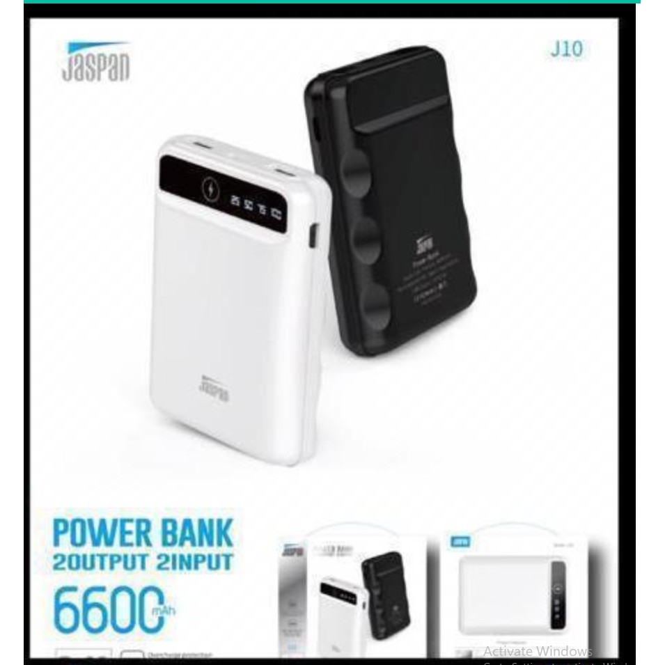 J10 - Power Bank Jaspan Real Capacity 6600mAh LED