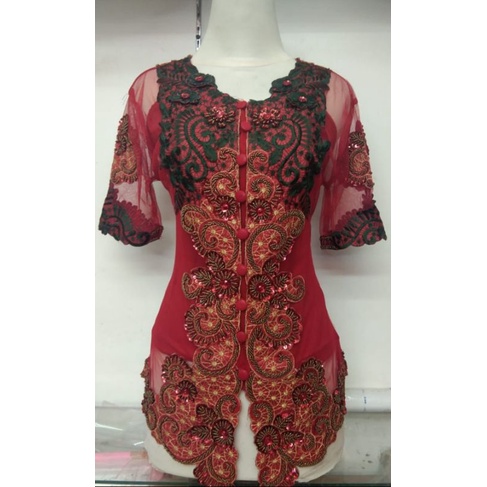 Setelan kebaya payet merah//kebaya payet modern