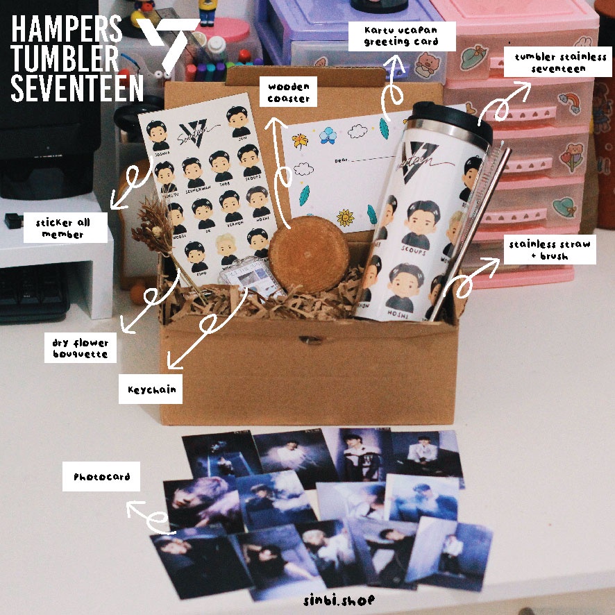 Hampers Seventeen Face The Sun Tumbler | Giftbox Kpop | Hampers Kpopers | Gift  Souvenir Hadiah Kado