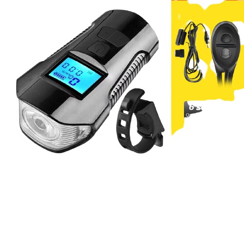 Lampu Klakson Sepeda LCD Screen Waterproof + Speedometer - TaffSPORT