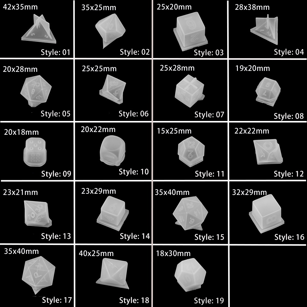 Bentuk dadu silikon cetakan persegi DIY kerajinan dadu kristal membuat persediaan