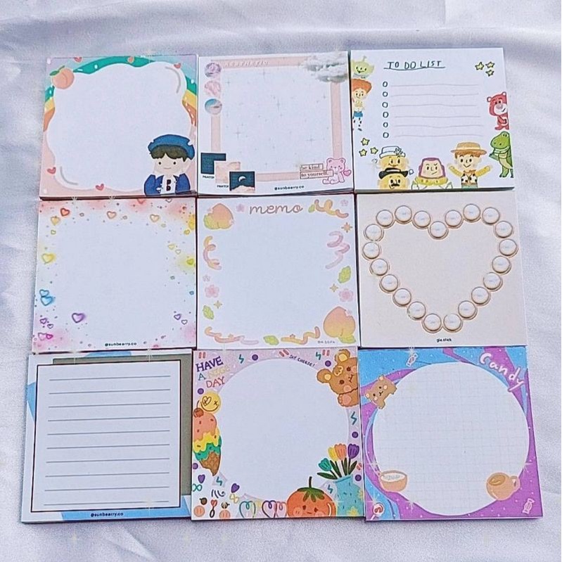 Memo pad by sunbearry.co custom memo pad bts snoppy aesthetic star scrabook-6
