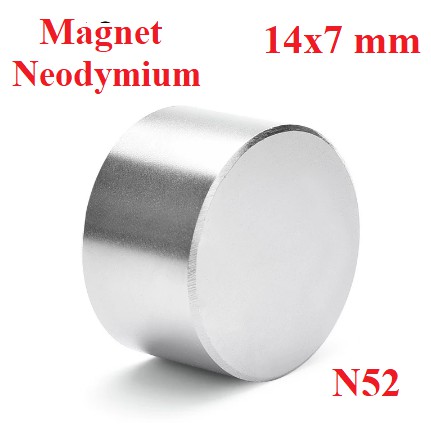 Magnet Neodymium 14x7mm 14x7 mm 14 x 7 bulat koin putih neodimium N52 Silinder Super Strong Kuat