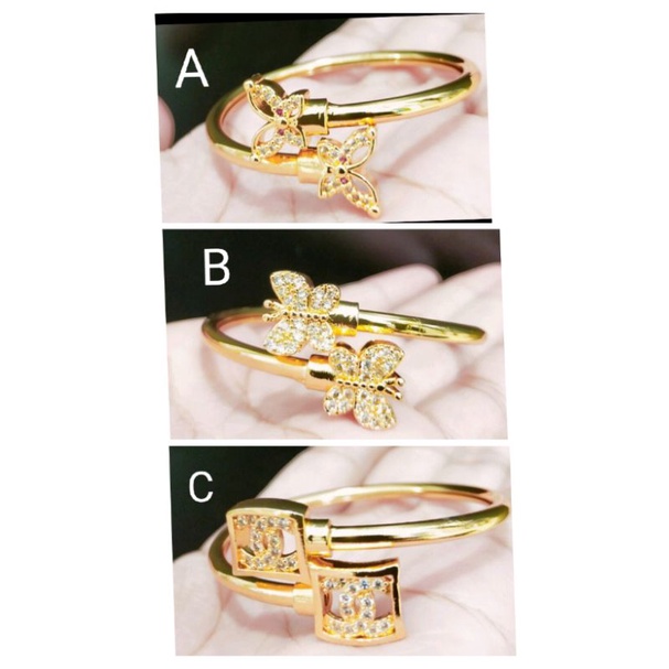Amk05. Gelang tangan xuping anak anak lapis emas dgn mata zircon UK 5 cm flexibel