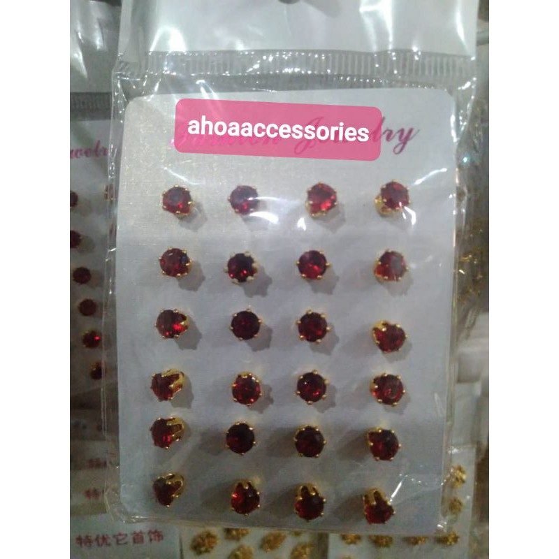 Anting batu merah wanita dewasa xuping