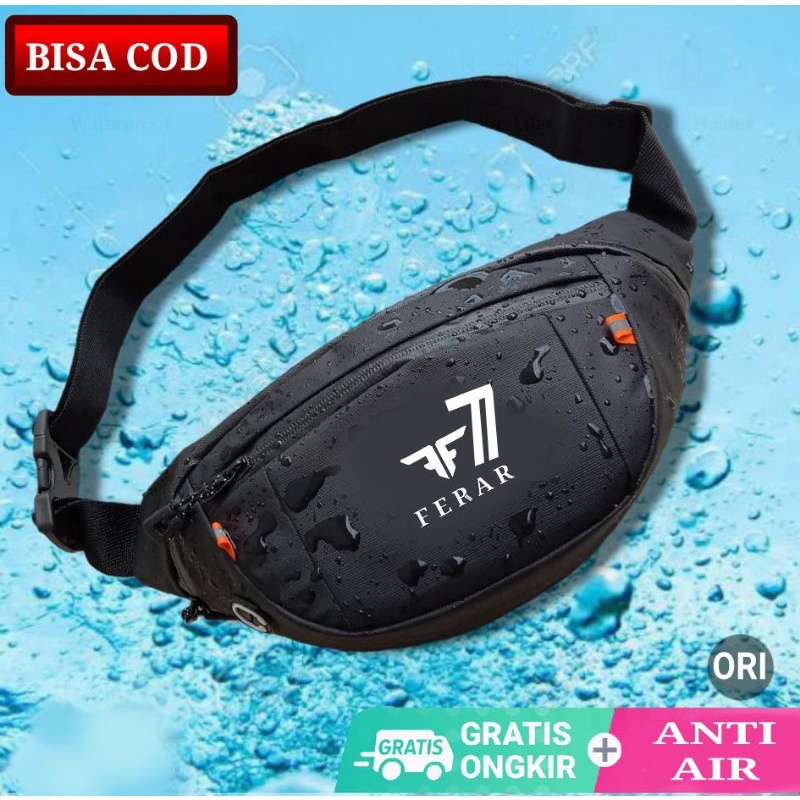 Tas selempang pria wanita Ferar waterproof Dofou/Tas waistbag pria wanita anti air