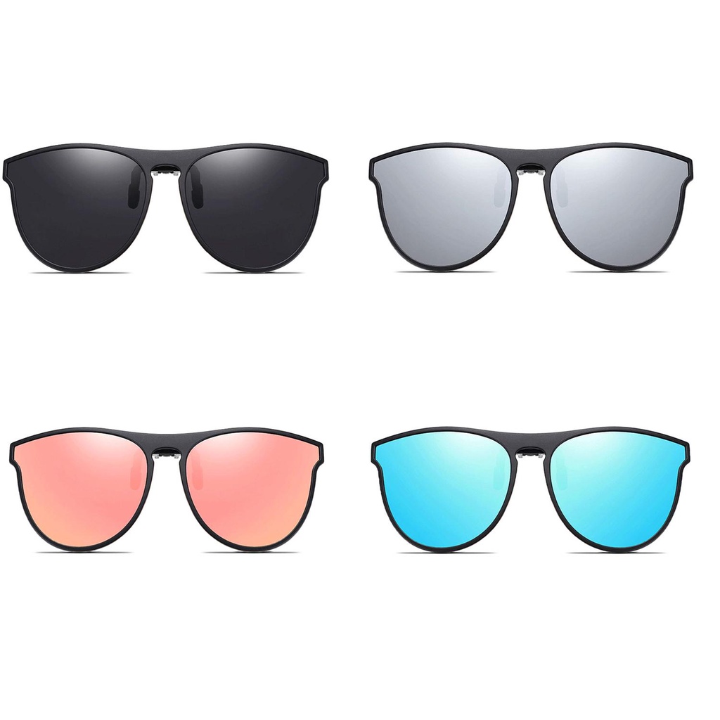 Populer Clip-on Kacamata Hitam Sunglasses Perlindungan UV Mengemudi Kacamata Flip Up