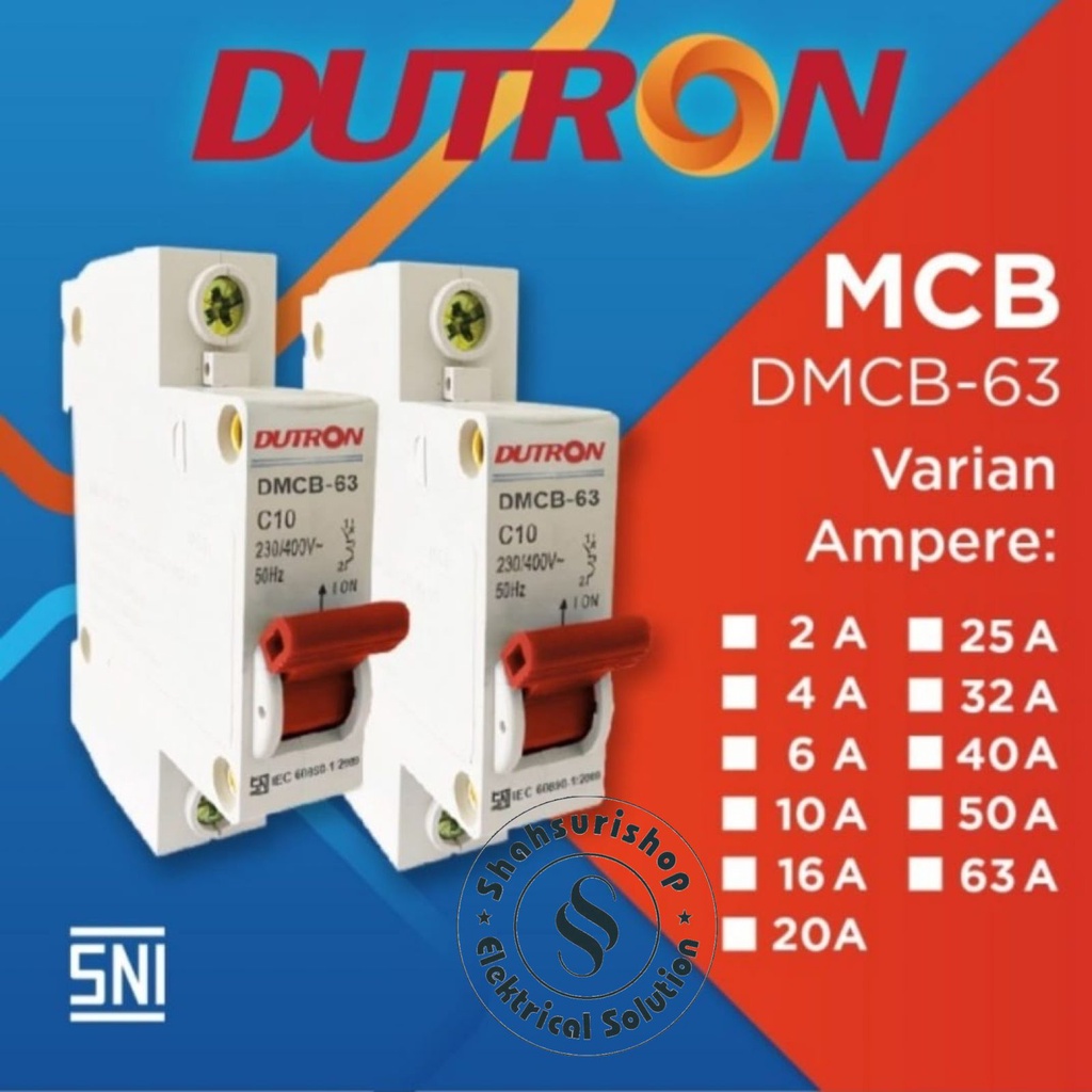 DUTRON MCB 1 PHASE DMCB 63 CIRCUIT BREAKER SNI