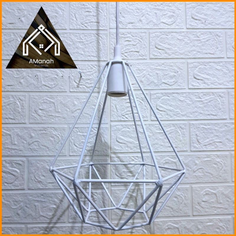 [COD] PAKET FITTING - VINTAGE KAP LAMPU DIAMOND + FITTING E27