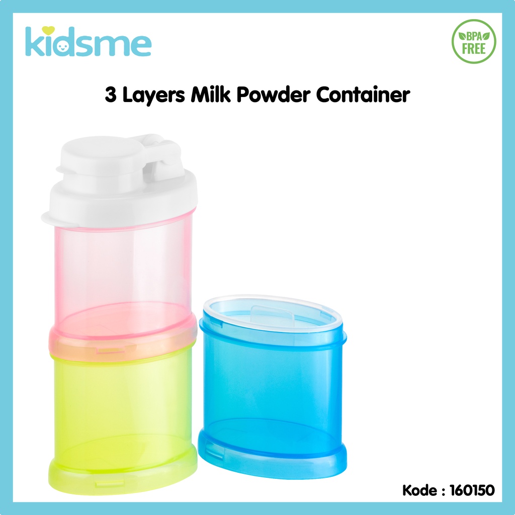 KIDSME Milk Powder Container 3 Layer Milk Powder Dispenser Tempat Susu Bubuk Tempat MPASI Snack Bayi