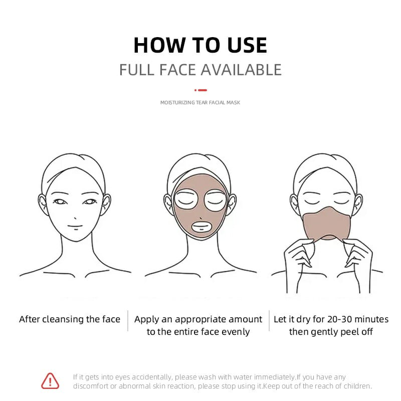 BPOM BIOAQUA Moisturizing Tear Facial Mask Peel off face mask 60g / Masker penghilang komedo / BB