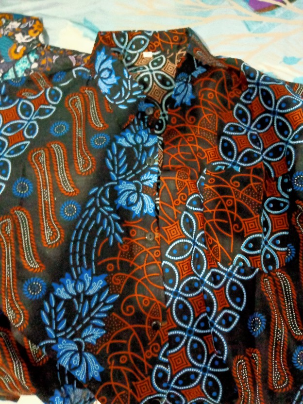 Murah Batik Kemeja Hem Pria Motif Kembang Gede Hitam Kemeja Seragam Pekalongan Alkhalis