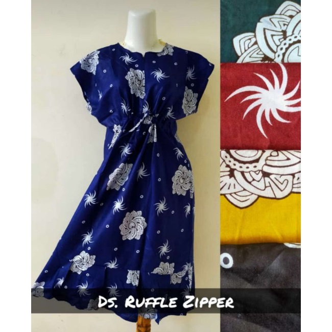 DASTER DRESS RUFFLE VIRAL RETSLETING ZIPPER REMPEL BUSUI SERUT LOWO KEKINIAN WANITA REMAJA DEWASA