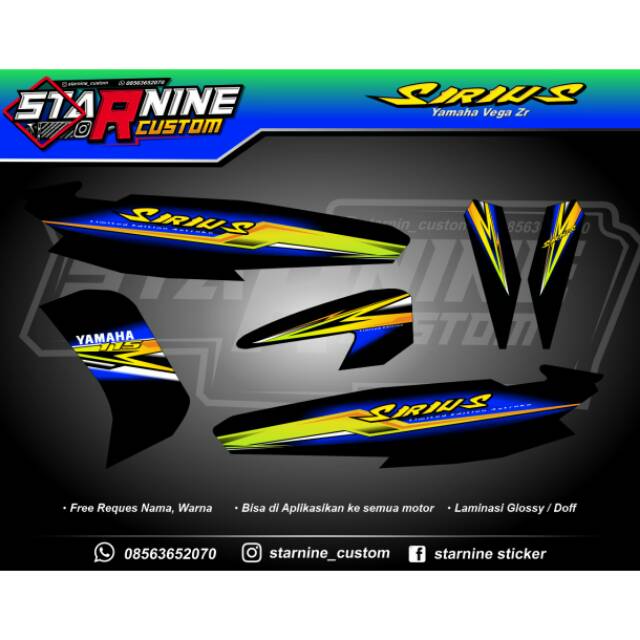Striping sirius vega zr stiker vega zr sticker sirius