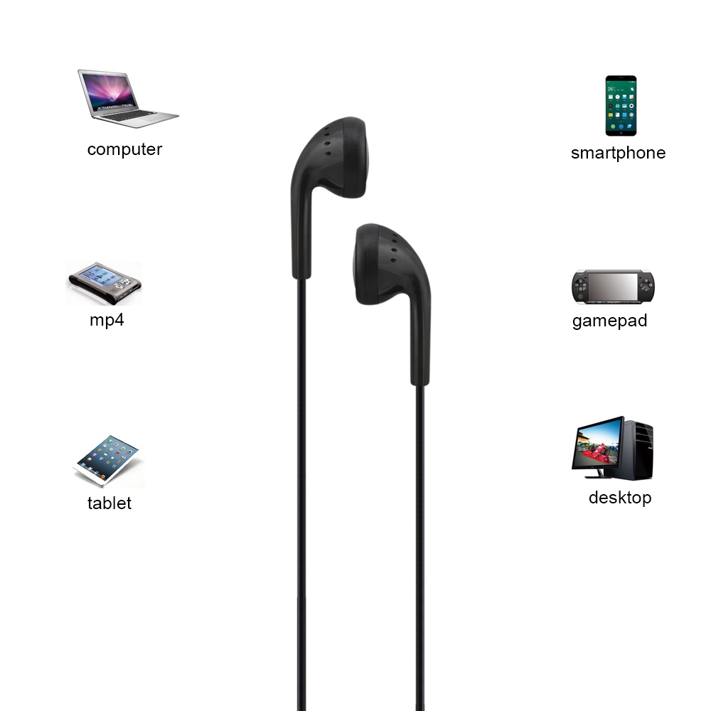 Earphone In ear Kabel 3.5mm Warna Putih Dengan Mic Jack Headphone Untuk Samsung Xiao Mi