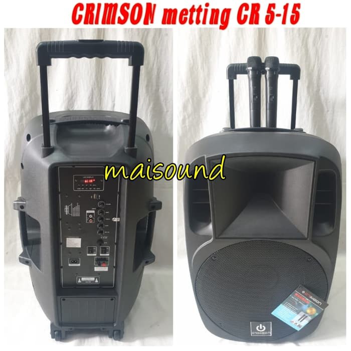 BISA COD_ SPEAKER PORTABLE CRIMSON 15 INCH CRIMSON 15INCH FREE 2 MIC