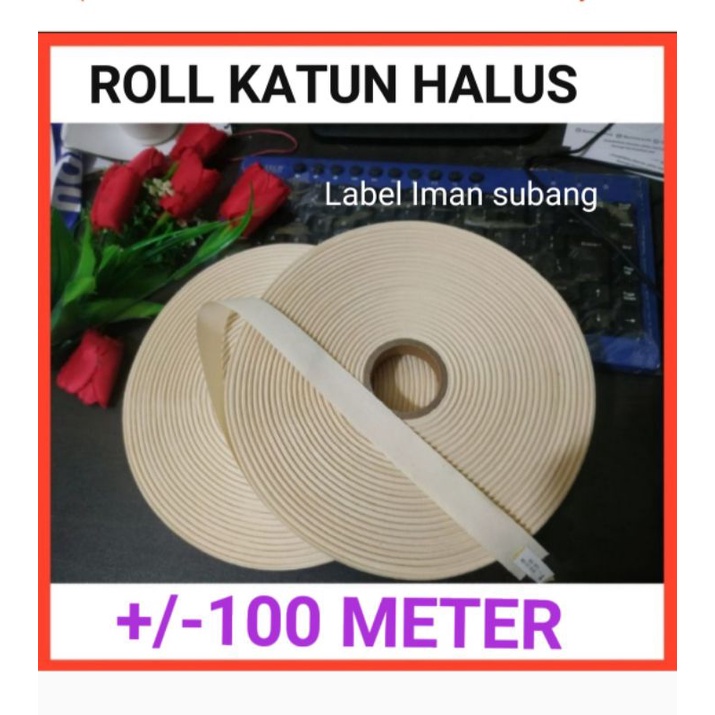 

Label katun Putih Roll Pita 1cm 1 2 3 cm hitam krem