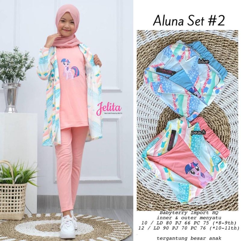 Aluna Set / Set Katun Anak / set Baju anak / Setelan anak kekinian / bu Jelita ori Solo
