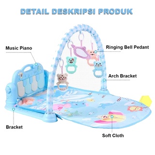 MurmerOfficial Baby Play Gym Mainan Anak Bayi Rattle &amp; Piano Playmat Matras / Kasur Bayi Playgym Musical T005 T006 T007 T009 T010 T011 T12