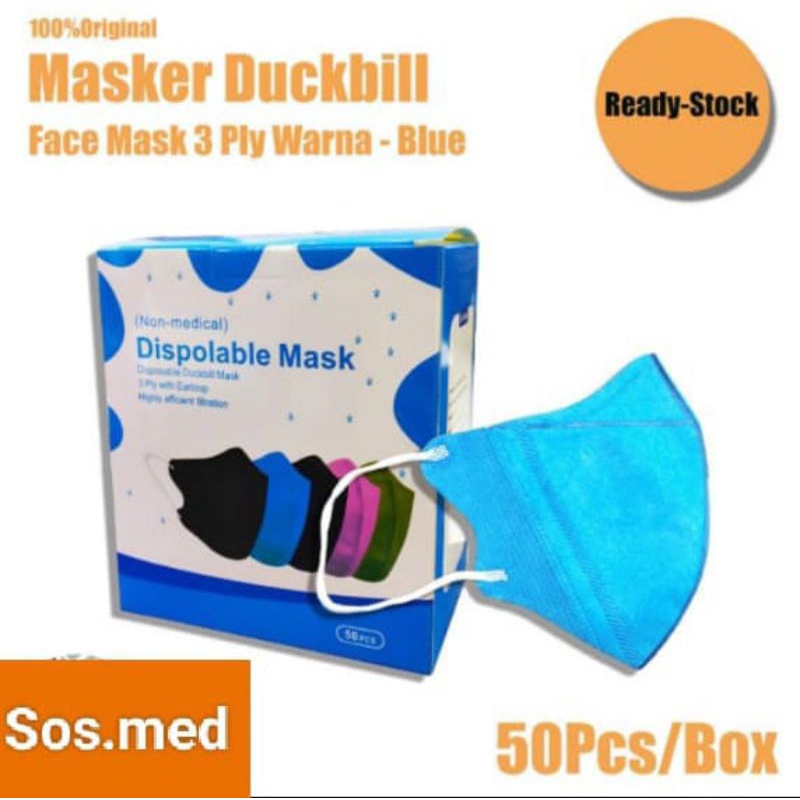 Masker Duckbill Warna Per Box isi 50 Pcs