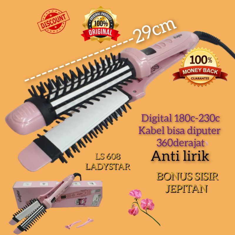 Alat catokan Rambut Datar Lurus keriting Salon Ls 608 catok blow