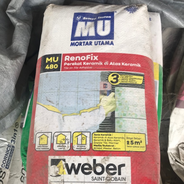 Semen mortar MU 480 perekat KERAMIK Di atas KERAMIK Semen mortar MU 480 perekat KERAMIK Di atas KERAMIK